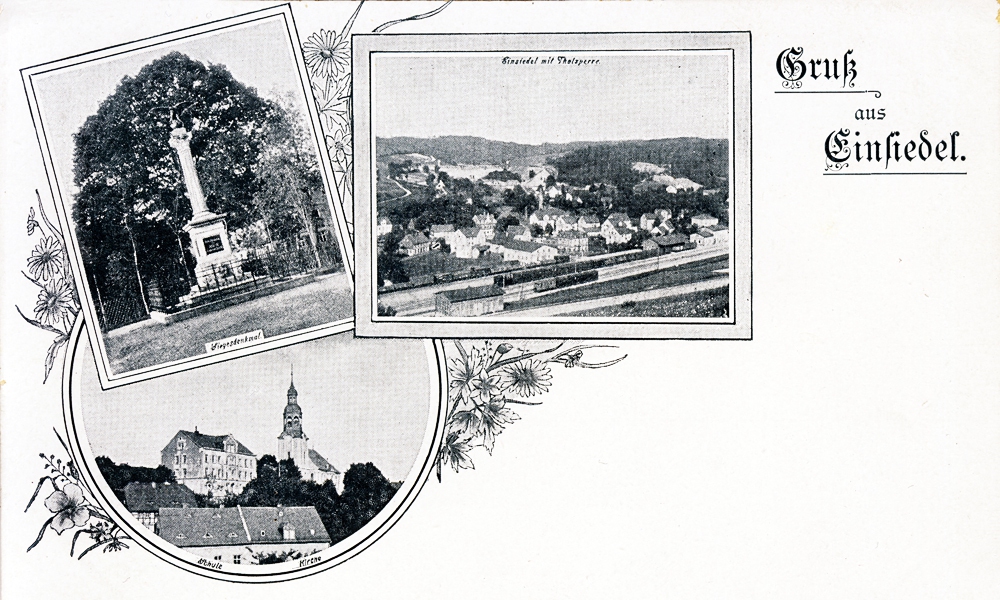 Gruß aus Einsiedel (Ansichtspostkarte 1899)