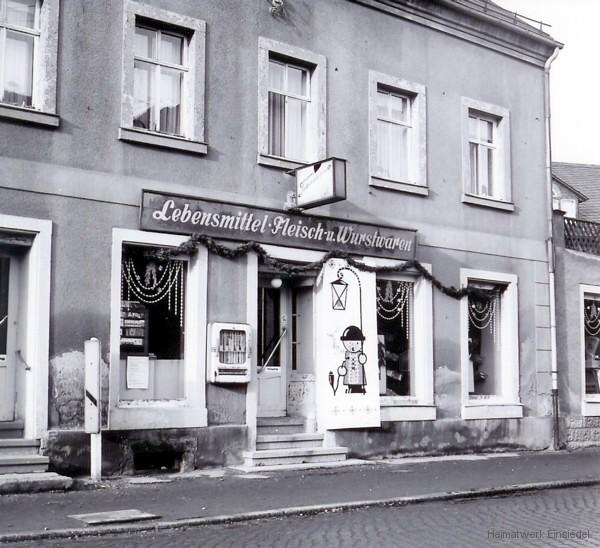 Lebensmittel HO in Einsiedel in der Hauptstraße 68 1972.