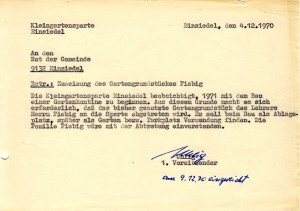 Antrag Fiebiggrundstück 1970