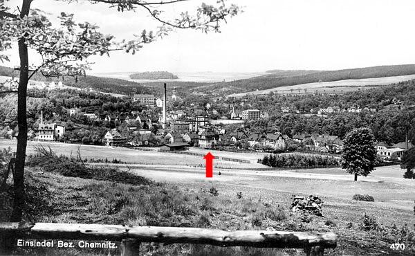 Blick zur Eibenberger Straße in Einsiedel 1932