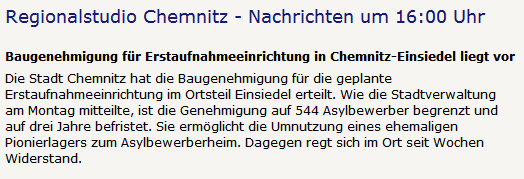 Screenshots vom 9. November nachmittags. Oben MDR 1 Radio Sachsen, rechts Radio Chemnitz.