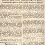 Eröffnung Sportlerheim Zeitungsausschnitt