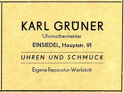 Werbeannonce Karl Grüner 1955 Einsiedel in der Hauptstraße 91