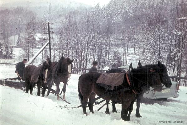 Winterdienst auf der Kurt-Franke-Straße in Einsiedel 1965