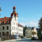 Der Infostand vorm Rathaus.