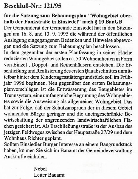 Gemeindeanzeiger Einsiedel Oktober 1995