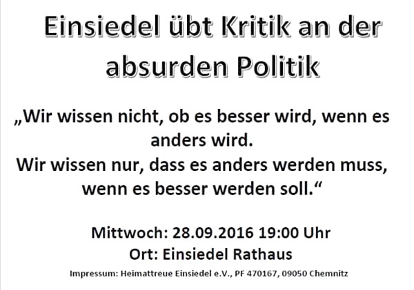 Aushang Demo Einsiedel 28.09.16