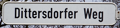 Straßenschild Dittersdorfer Weg Einsiedel