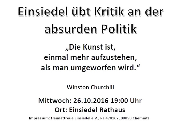 Flyer Demo Einsiedel 26.10.16