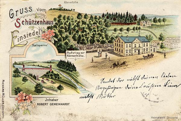 Postkarte Schützenhaus Einsiedel 1903