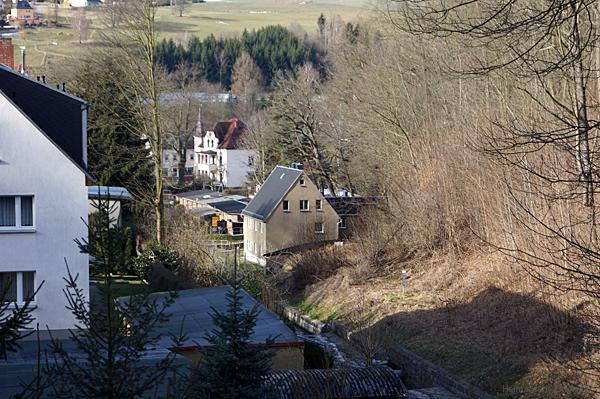 Talsperrengrund 1 von der oberen Kaskadenbrücke aus