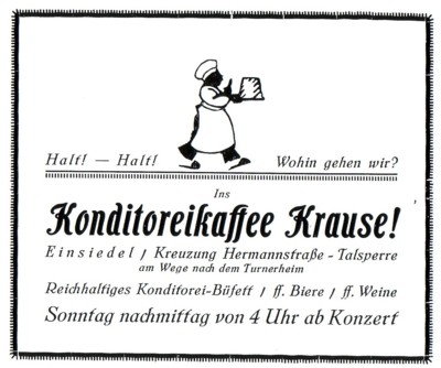 Reklame Konditoreikaffee Krauße 1926