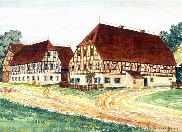 Aquarell Lehngericht Einsiedel von Walter Viertel