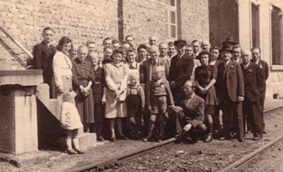 Belegschaft Bahnhof Einsiedel 1949