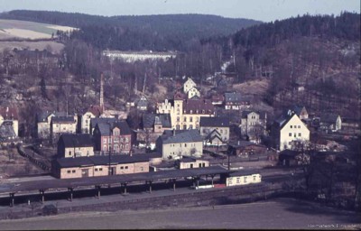 Bahnhof Einsiedel ohne Gebäude 1954
