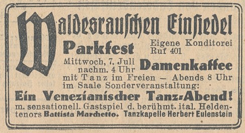 Werbung Juli 1937