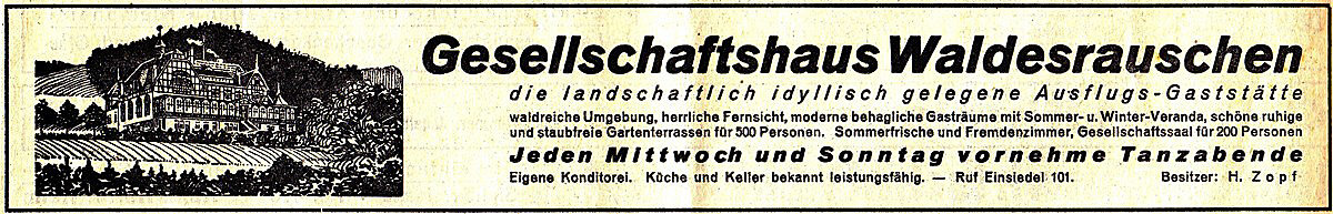 Werbung Waldesrauschen im Chemnitzer Tageblatt 1936