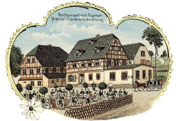 Gasthaus zur Friedenseiche Lithografie 1912