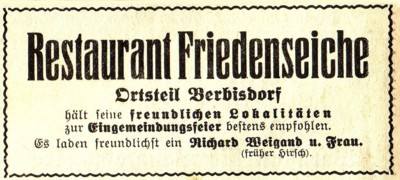 Reklameanzeige 1935