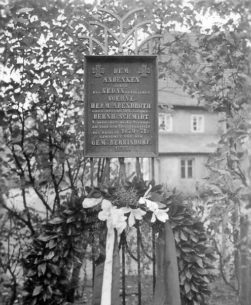 Sedantafel Berbisdorf um 1935.