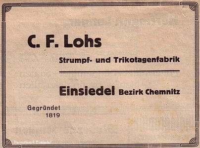 C.F. Lohs Werbeanzeige 1935