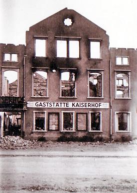 Ruine des Gasthofs "Kaiserhof" in Einsiedel 1945