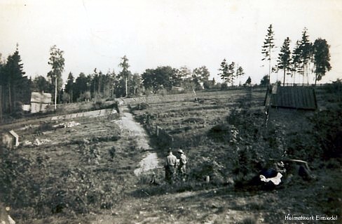 Holzbocksiedlung Einsiedel in den 1950er Jahren.