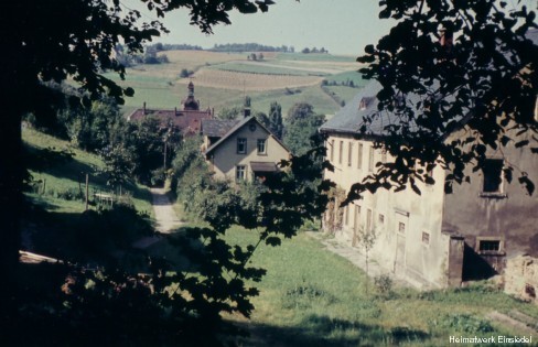 Stadtgut Einsiedel in den 1950er Jahren am Ende der Uferstraße