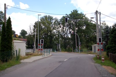 Bahnübergang Kurt-Franke-Straße in Einsiedel 2007