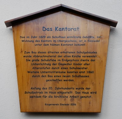 Kantorat Einsiedel - historische Hinweistafel