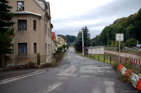 Beginn Fabrikstraße Einsiedel