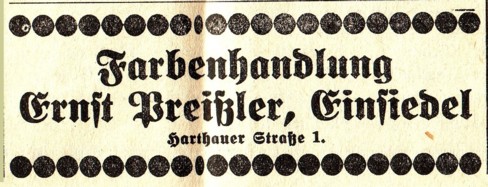 Annonce Farben-Preißler, Einsiedel, 1935