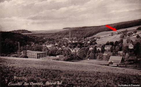 Blick ins Einsiedler Unterdorf 1938