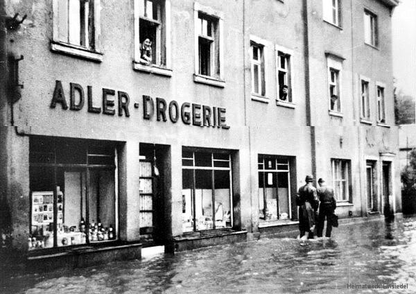 Hochwasser 1954 in Einsiedel Höhe Hauptstr. 47