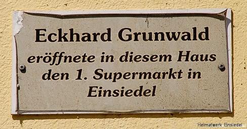 Gedenkplatte Eckhard Grunwald Einsiedel