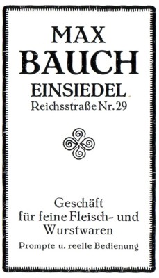 Fleischerei Max Bauch, Einsiedel, Reichstraße