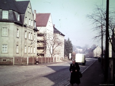 Neue Straße Einsiedel, oberer Teil in den 1950er Jahren