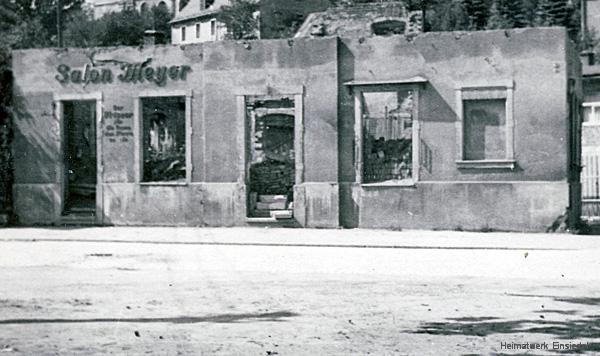 Ruine des Gebäudes Hauptstraße 70 in Einsiedel 1945