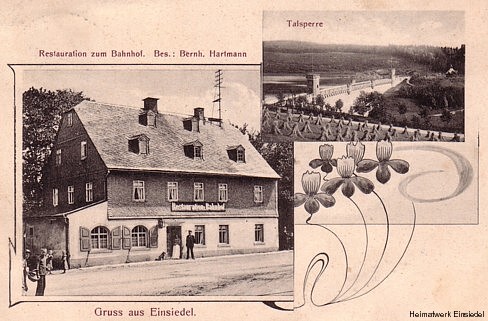 Postkarte des Restaurant zum Bahnhof von 1911