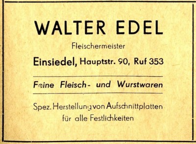 Werbung Walter Edel 1955