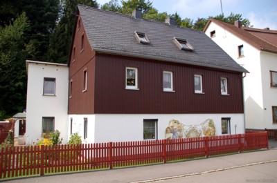 Wandgemälde an der ehemalige Bäckerei Nötzel in Einsiedel