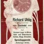 Jugendstil-Reklame Richard Uhlig, Einsiedel