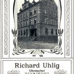 Reklame Uhrmacher Richard Uhlig, Einsiedel 1905