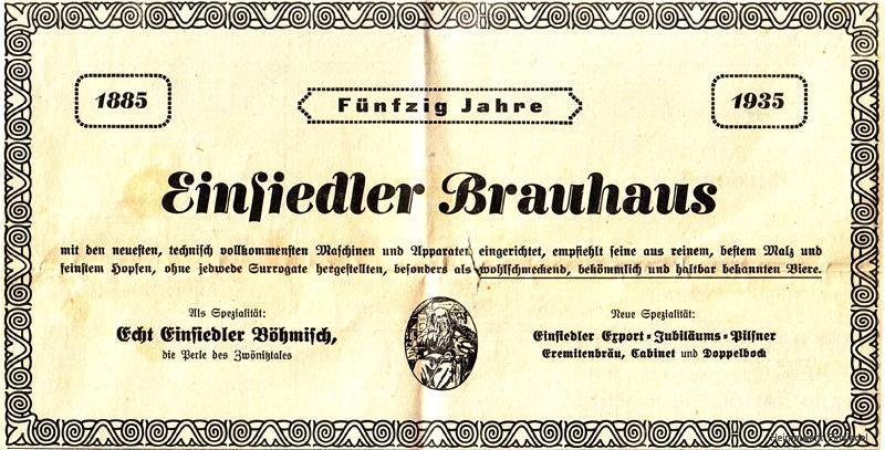 Reklameanzeige Einsiedler Wochenblatt 1935