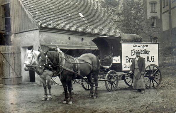 Eiswagen des Einsiedler Brauhauses um 1910