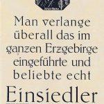 Reklame 1925 der Radeberger Exportbierbrauerei NL Einsiedel