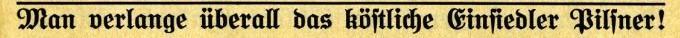 Man verlange überall das köstliche Einsiedler Pilsner!