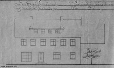 Bauzeichnung für das neue Wohnhaus Hauptstr. 87 in Einsiedel 1947