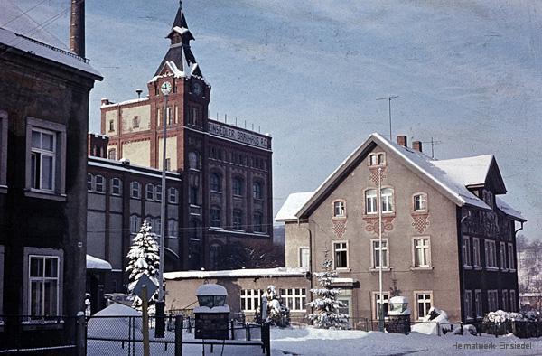 Die Einsiedler Brauerei im Winter 1971