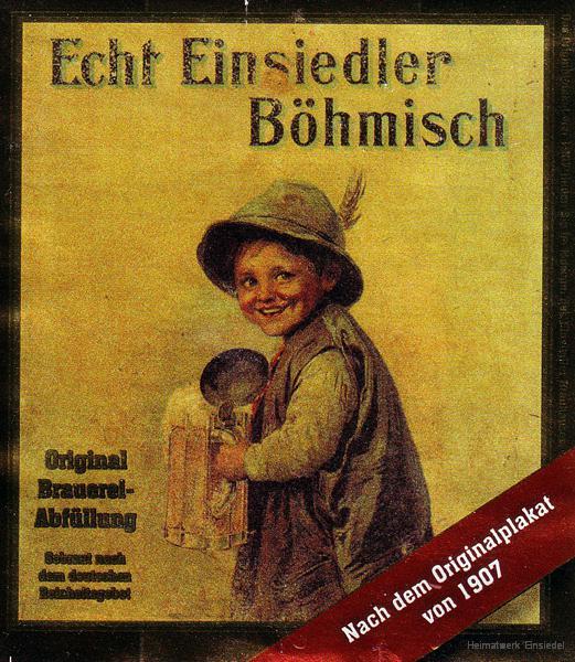 Echt Einsiedler Böhmisch, Originaledikett der Privatbrauerei "Einsiedler Brauhaus" von 2008